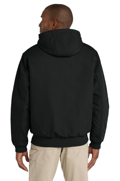 Black Carhartt Tall Quilted-Flannel-Lined Duck Active Jac. CTT106677