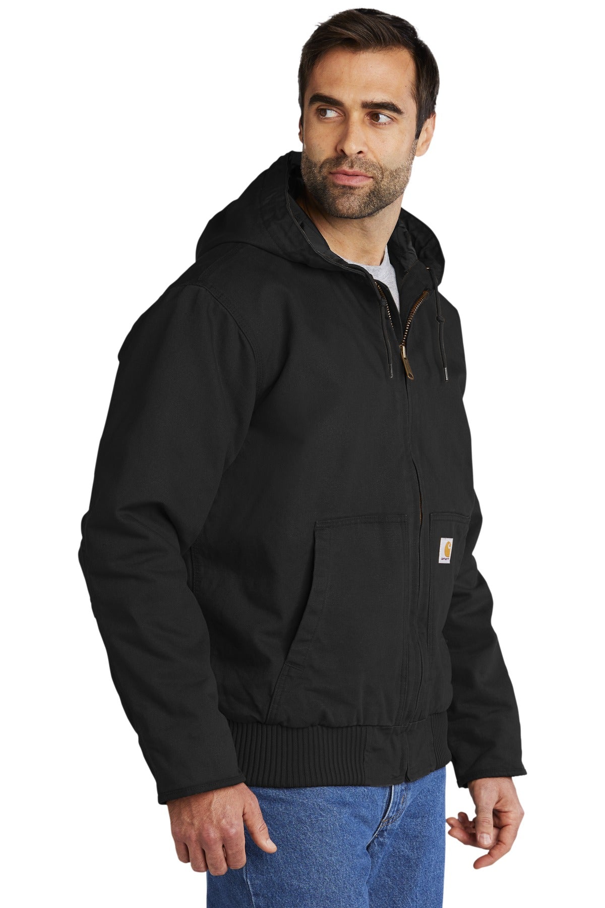 Black Carhartt Tall Washed Duck Active Jac. CTT104050