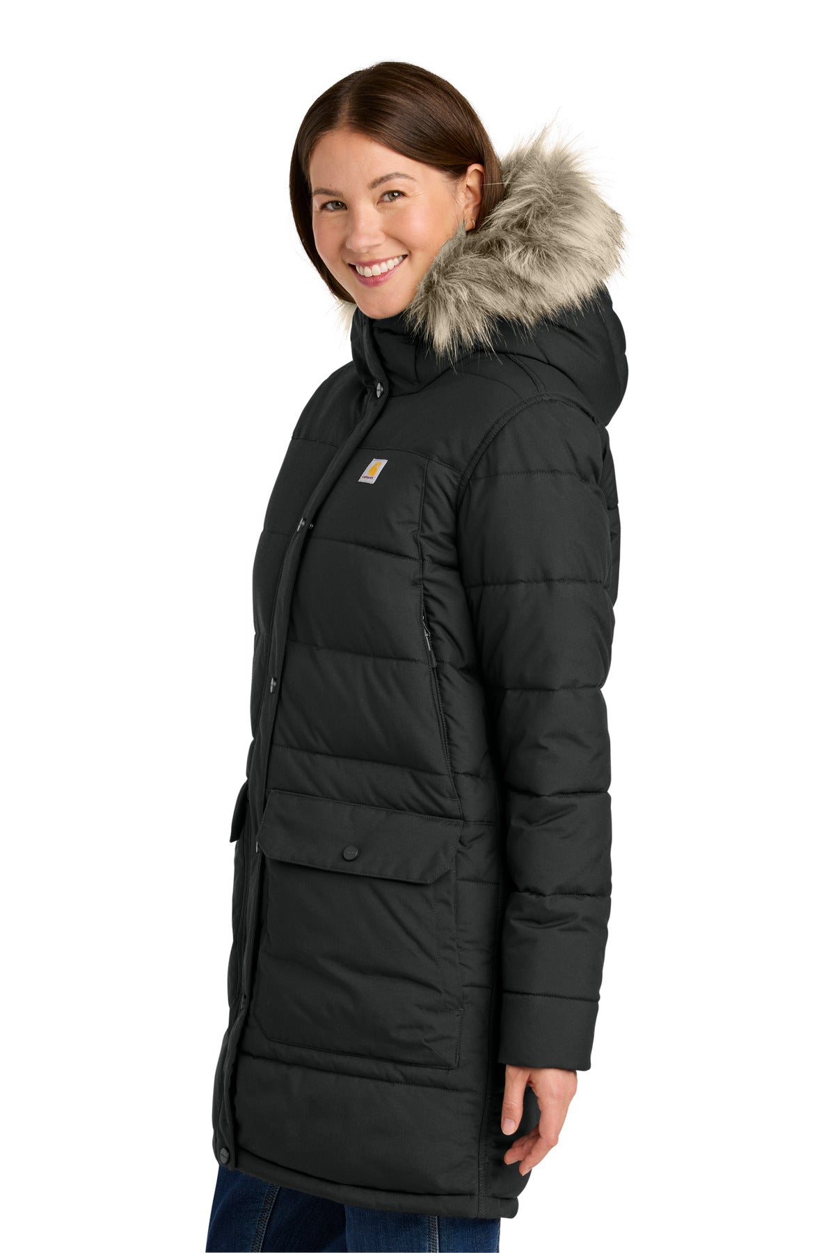Black Carhartt Women's Montana Insulated Hooded Coat CT105456