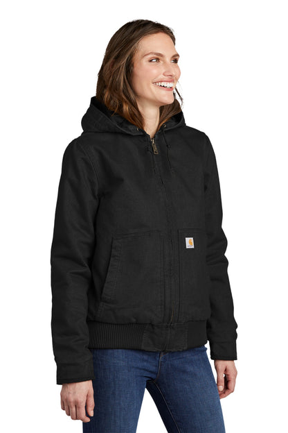 Black Carhartt Women's Washed Duck Active Jac. CT104053