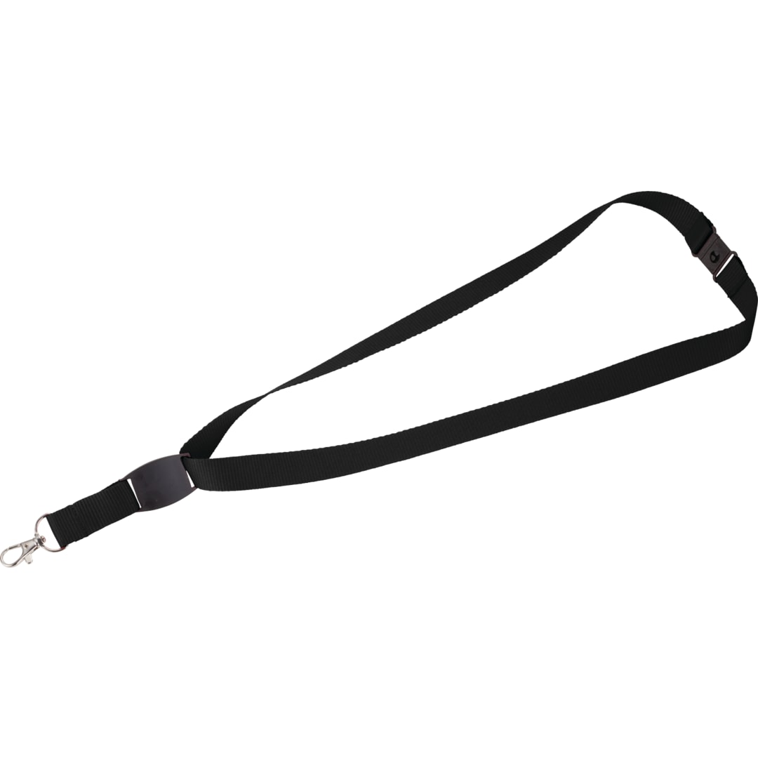 Black Flat Panel Lanyard plain