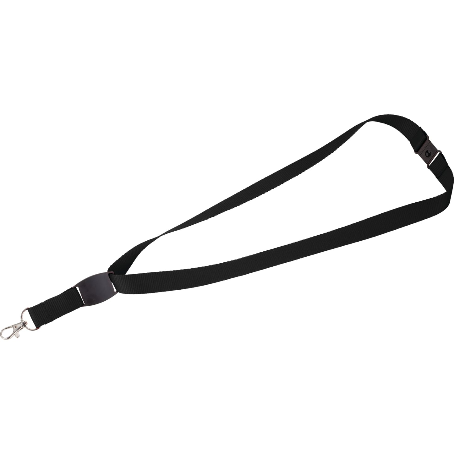 Black Flat Panel Lanyard plain