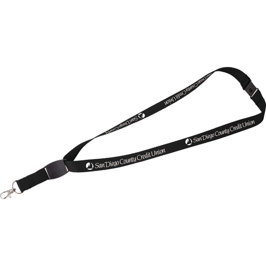 Black Flat Panel Lanyard