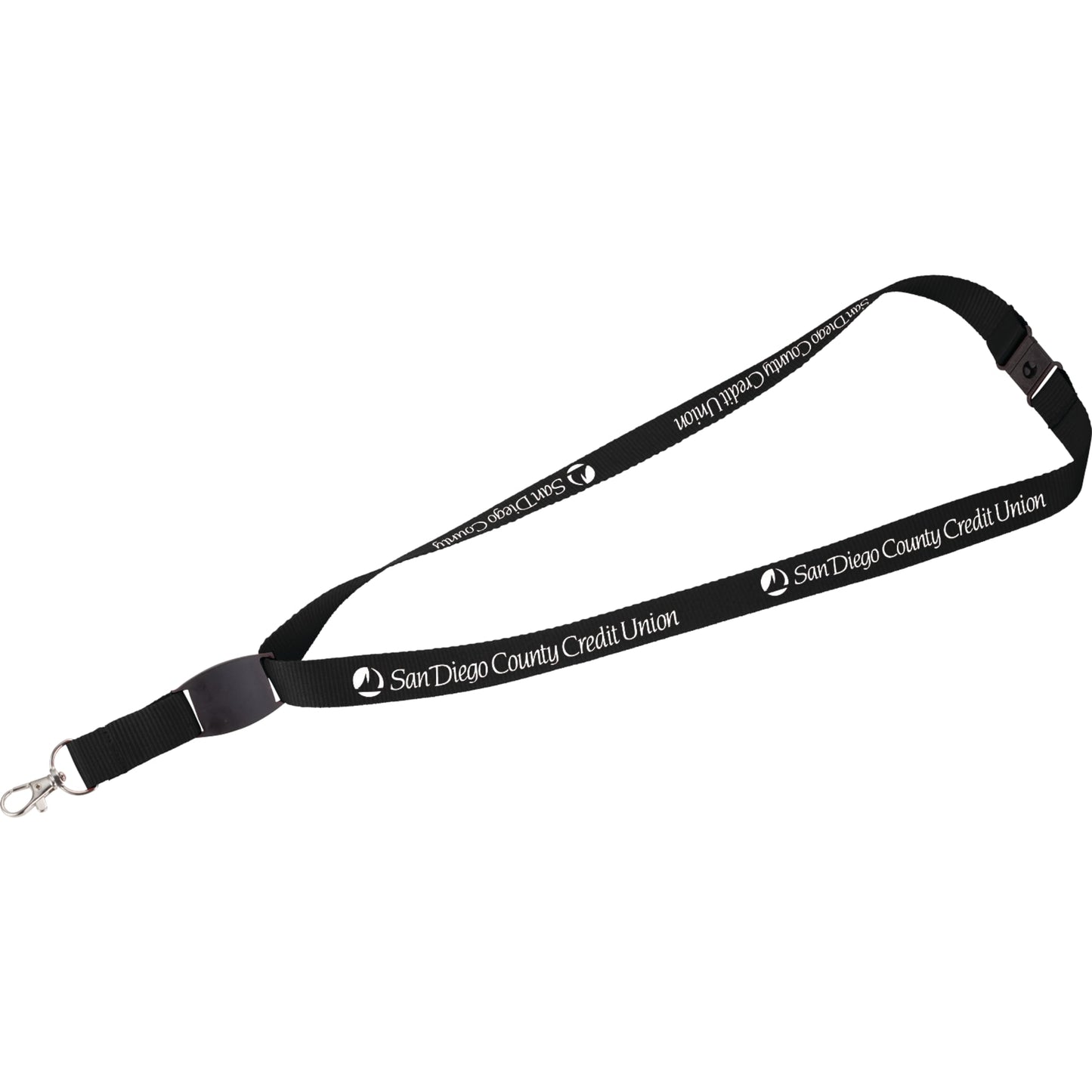 Black Flat Panel Lanyard