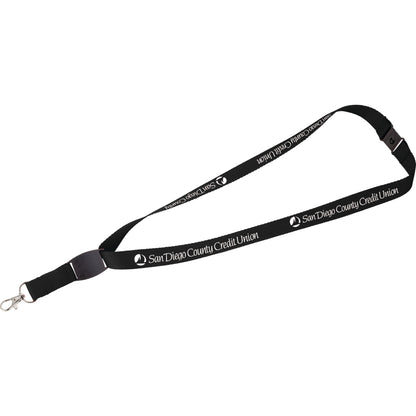 Black Flat Panel Lanyard