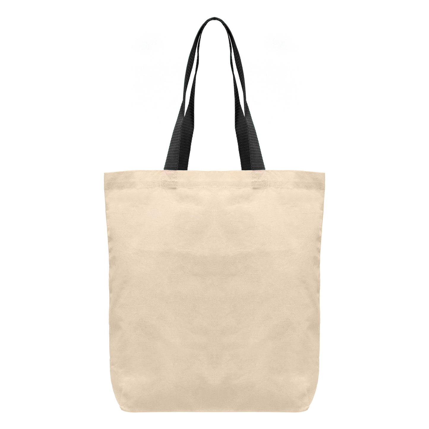 Black (Handle) Tonga - 5 oz. Natural Cotton Tote w/ Color Straps plain