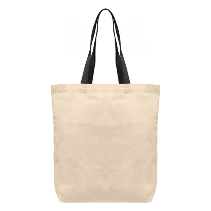 Black (Handle) Tonga - 5 oz. Natural Cotton Tote w/ Color Straps plain
