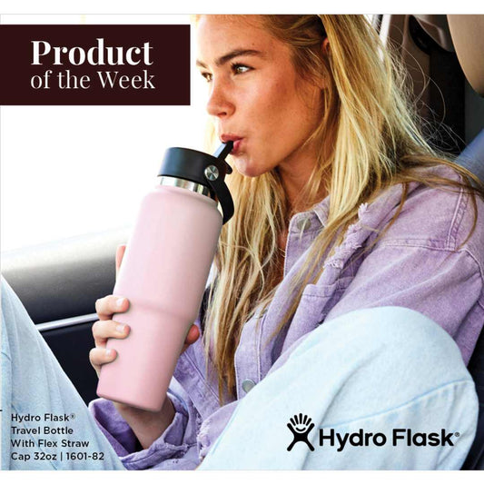 Black Hydro Flask® Travel Bottle w/ Flex Straw Cap 32oz
