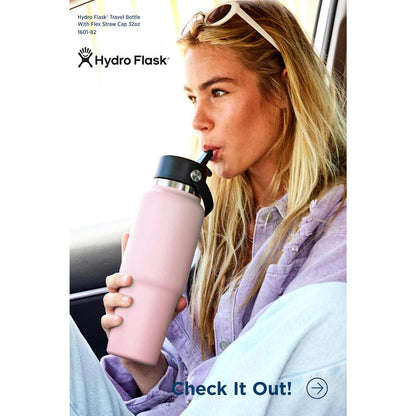 Black Hydro Flask® Travel Bottle w/ Flex Straw Cap 32oz