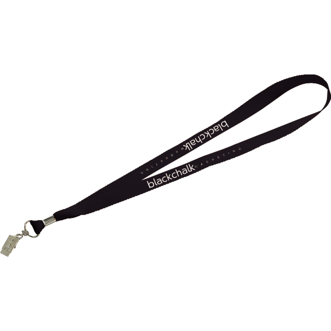Black Lanyard with Bulldog Clip
