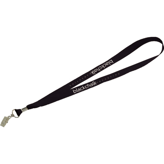Black Lanyard with Bulldog Clip