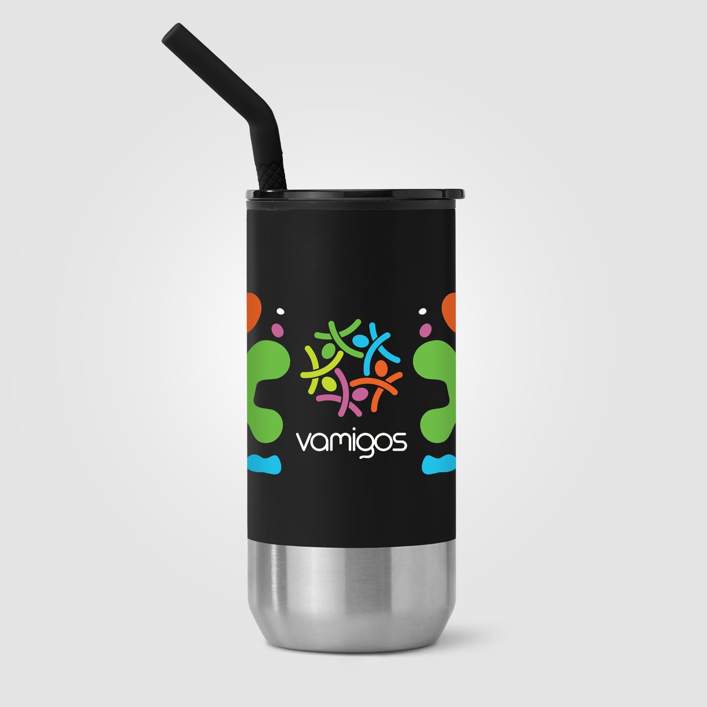 Black (Lid) Atlantis - 16 oz. Double Wall Tumbler - Stainless with Recycled RPP Inner