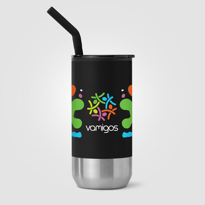 Black (Lid) Atlantis - 16 oz. Double Wall Tumbler - Stainless with Recycled RPP Inner