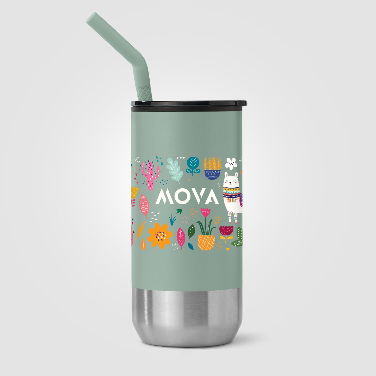 Black (Lid) Atlantis - 16 oz. Double Wall Tumbler - Stainless with Recycled RPP Inner