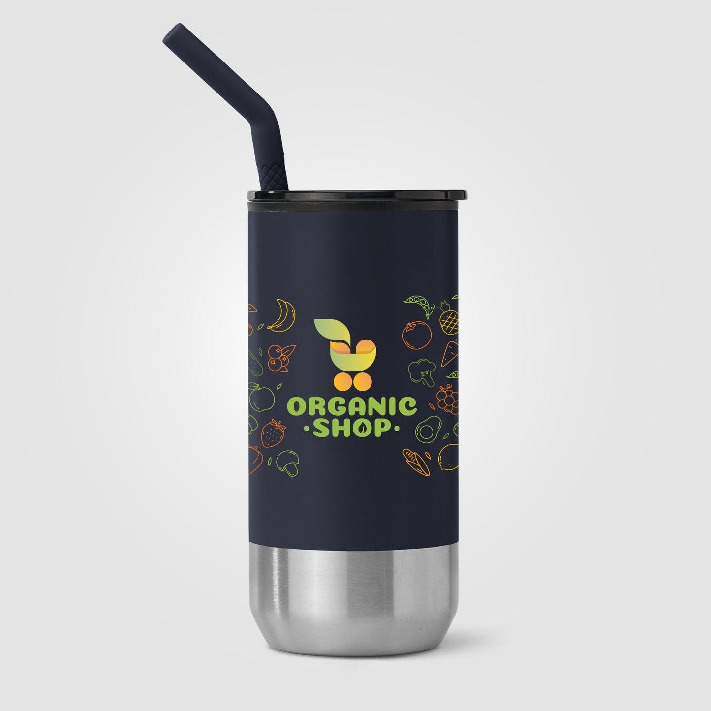 Black (Lid) Atlantis - 16 oz. Double Wall Tumbler - Stainless with Recycled RPP Inner