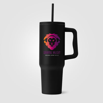 Black (Lid) Polar - 40 oz. Stainless Steel Tumbler with Plastic Liner and Straw