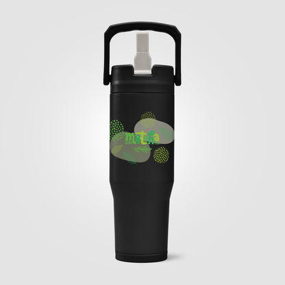 Black (Lid) Polar Duo - 32 oz. Double-Wall Recycled Stainless Steel Tumbler with Storage Base