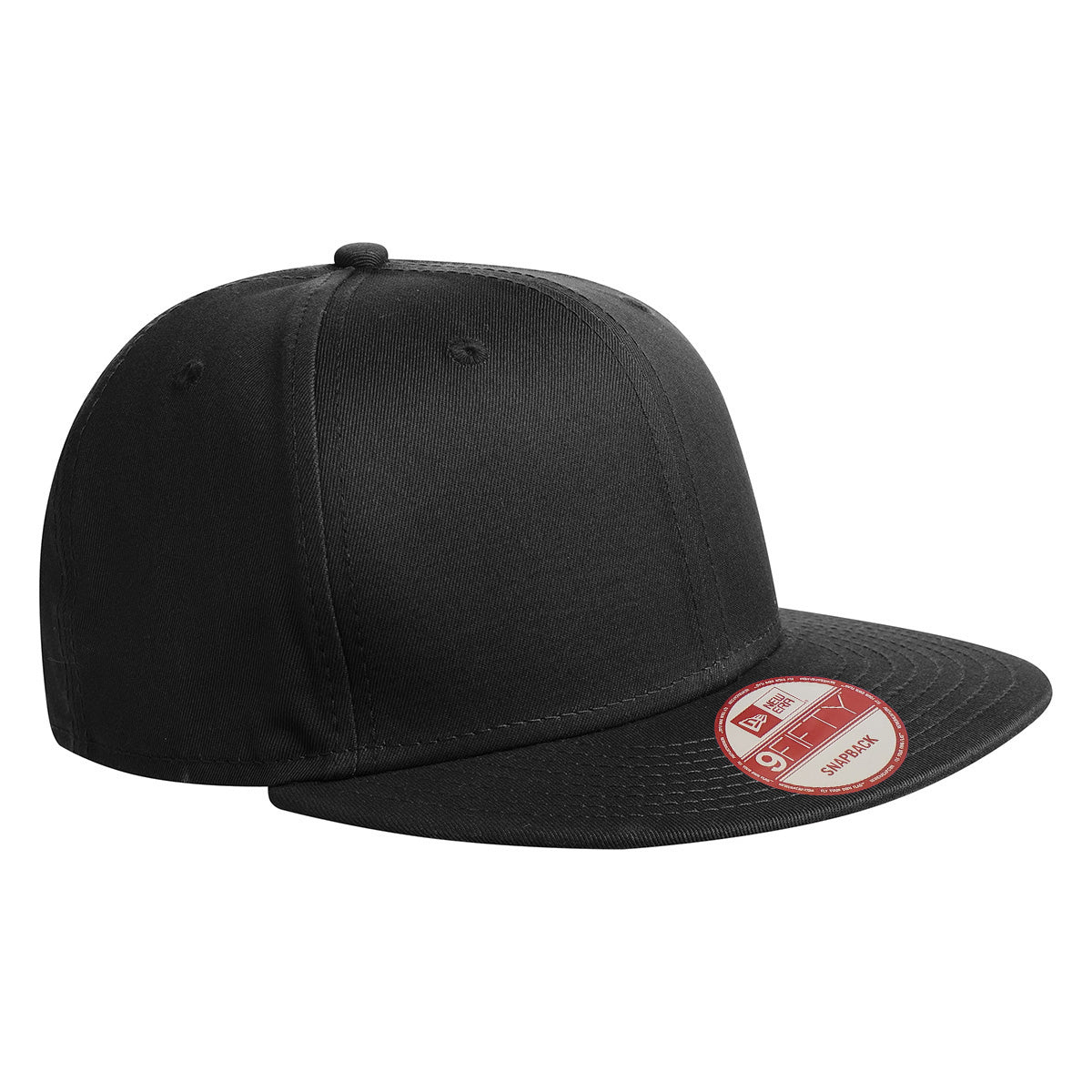 BLACK New Era® Flat Bill Snapback Cap plain grouped