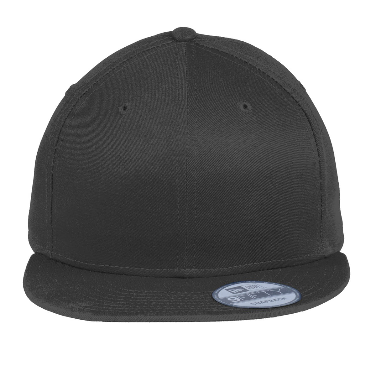 BLACK New Era® Flat Bill Snapback Cap plain grouped