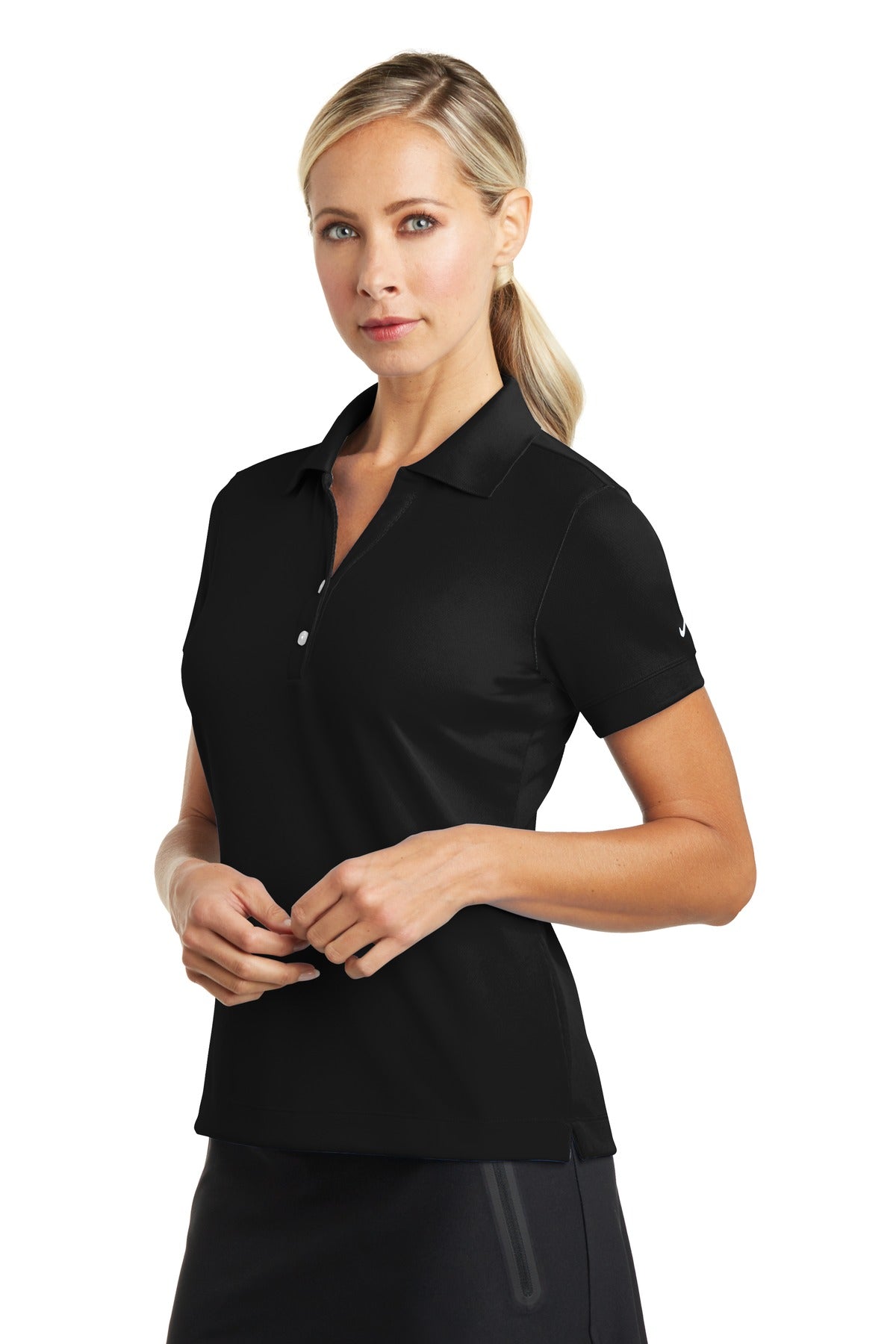 Black Nike Women's Dri-FIT Classic Polo. 286772