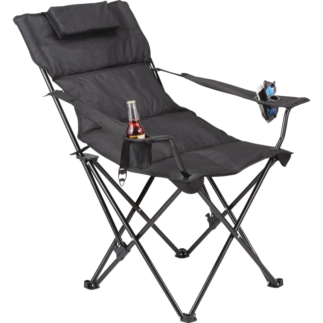 Black Premium Padded Reclining Chair (400lb Capacity) plain