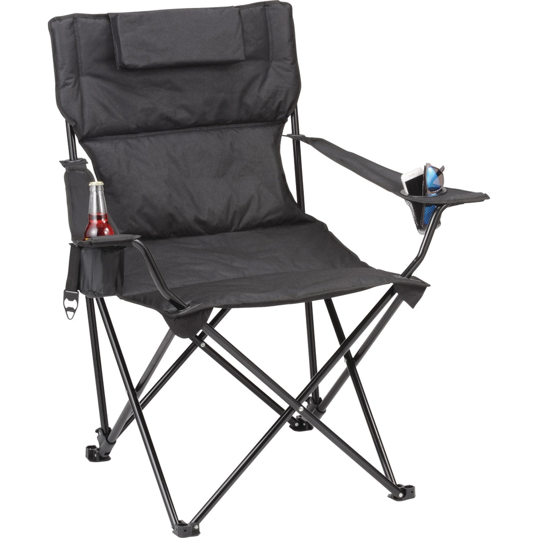 Black Premium Padded Reclining Chair (400lb Capacity) plain