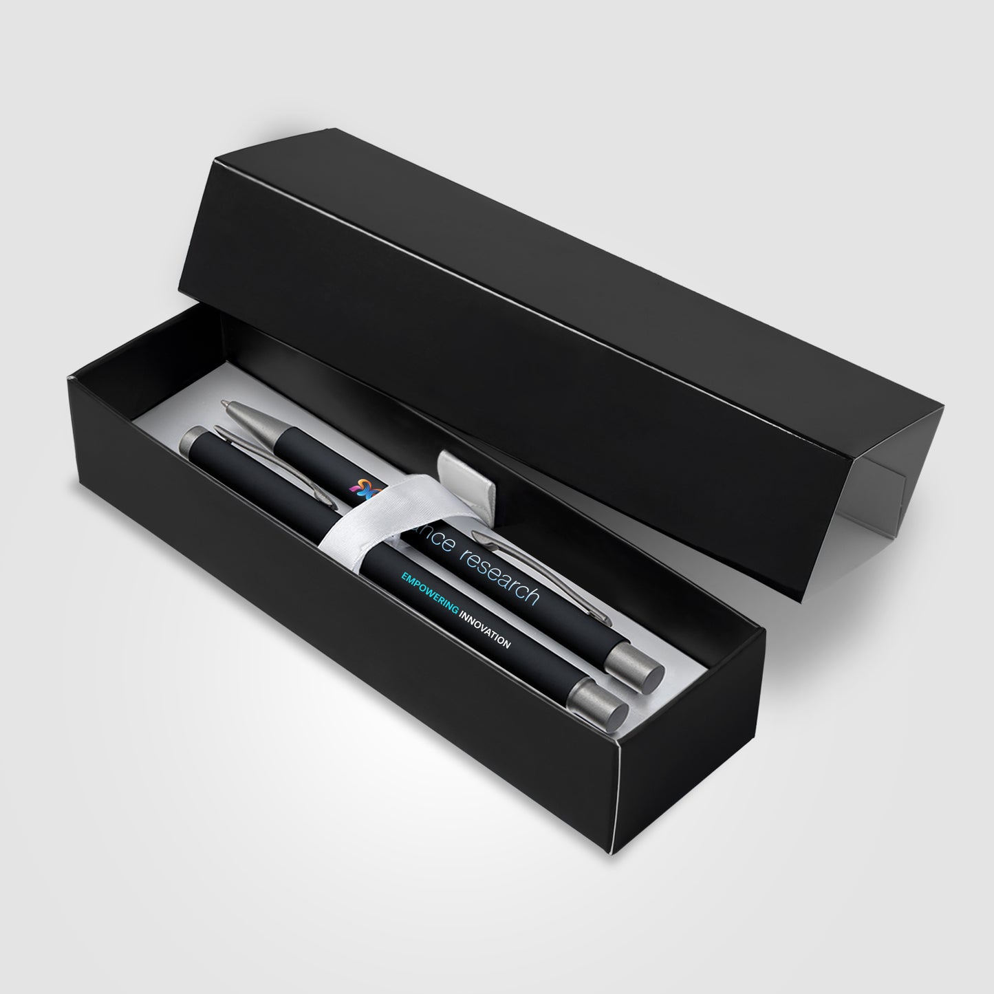 Black (Product 1 Color) Bowie Softy Ballpoint & Rollerball Gift Set