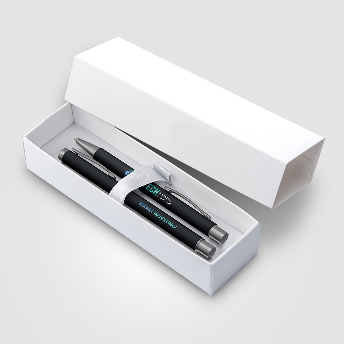 Black (Product 1 Color) Bowie Softy Ballpoint & Rollerball Gift Set