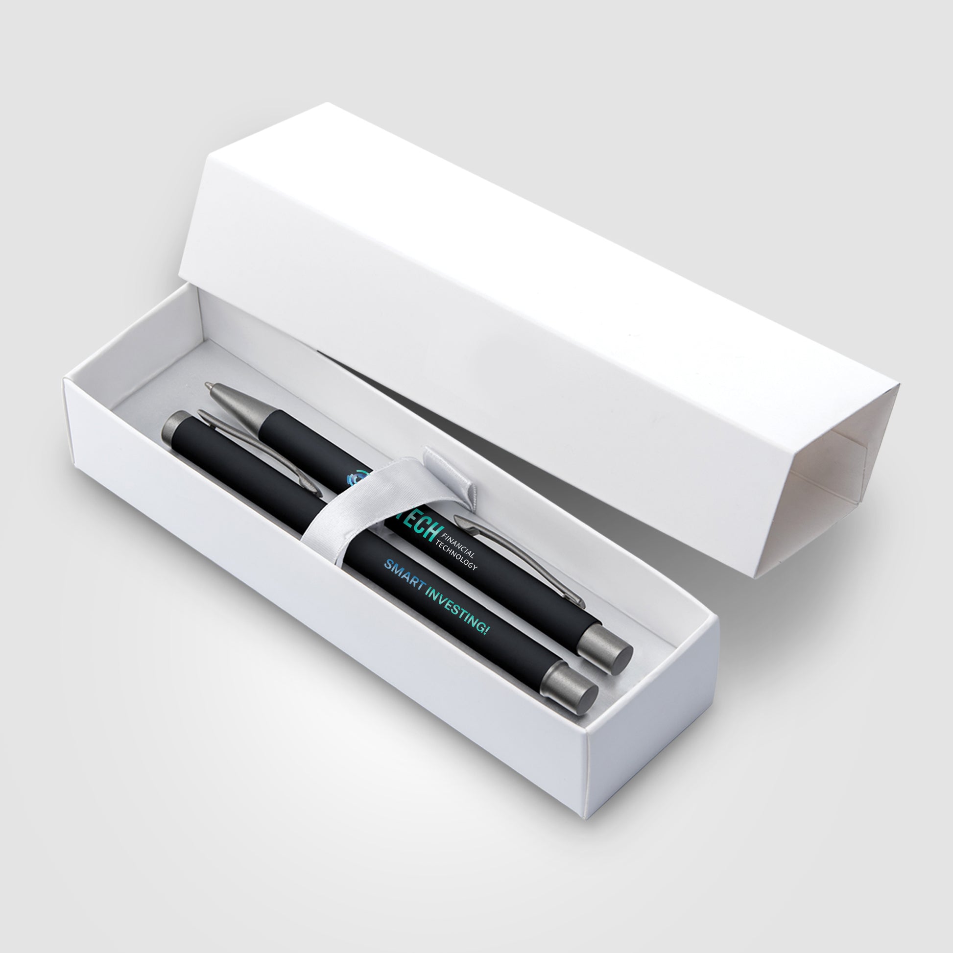 Black (Product 1 Color) Bowie Softy Ballpoint & Rollerball Gift Set