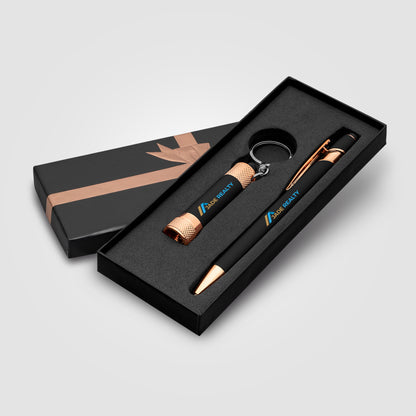 Black (Product 1 Color) Ellipse & Chroma Softy Rose Gold Classic Ribbon Gift Set