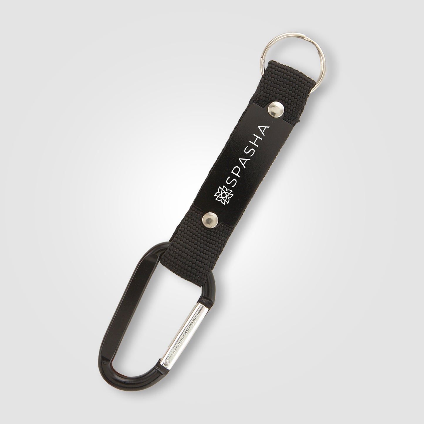 Black (Product) Strap Happy Carabiner Keychain