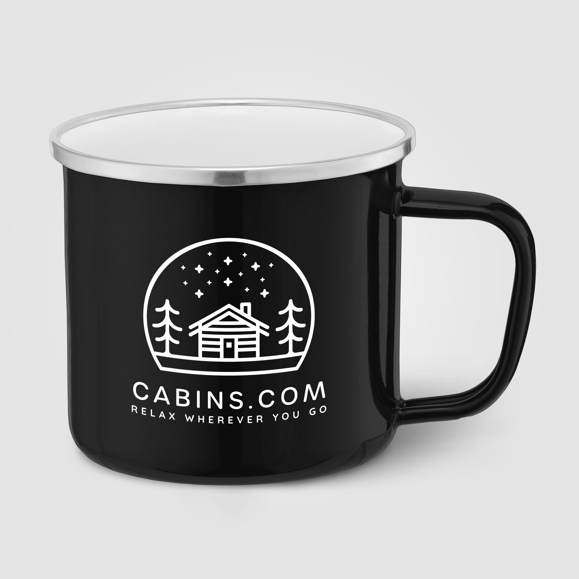 Black (Product) Wyoming - 13 oz. Enamel-Coated Campfire Mug with Stainless Rim