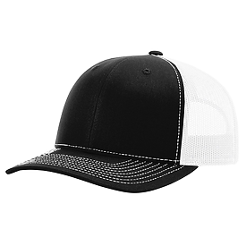 BLACK/WHITE Richardson 112+ R-Flex Adjustable Trucker Cap