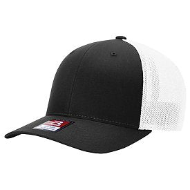 BLACK/WHITE Richardson R-Flex Trucker Cap