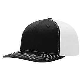BLACK/WHITE Richardson Twill Back Trucker Cap