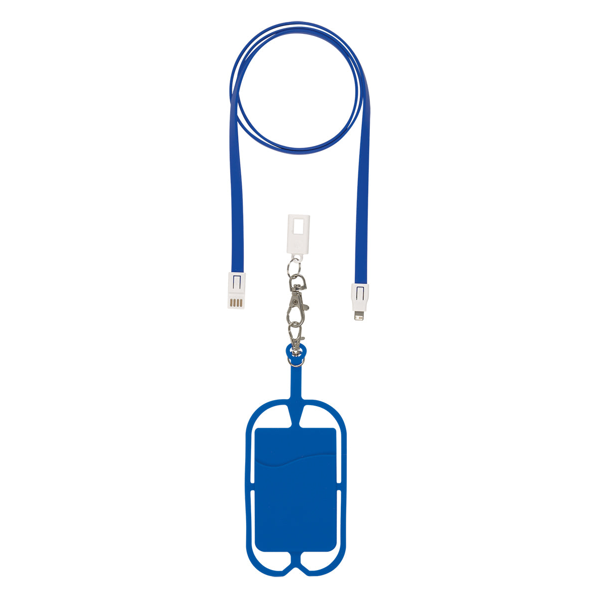 BLUE 2-In-1 Charging Cable Lanyard With Phone Holder & Wallet  grouped