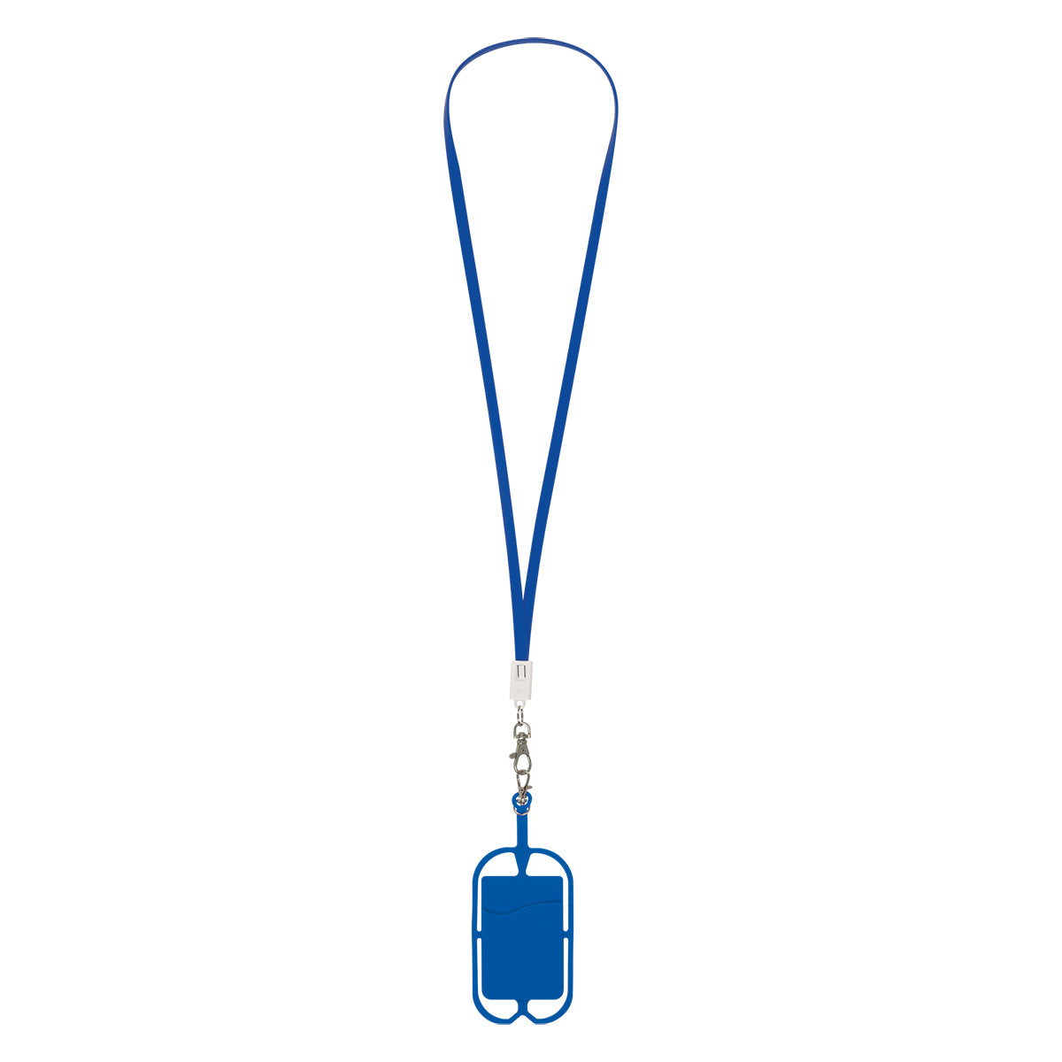 BLUE 2-In-1 Charging Cable Lanyard With Phone Holder & Wallet plain grouped