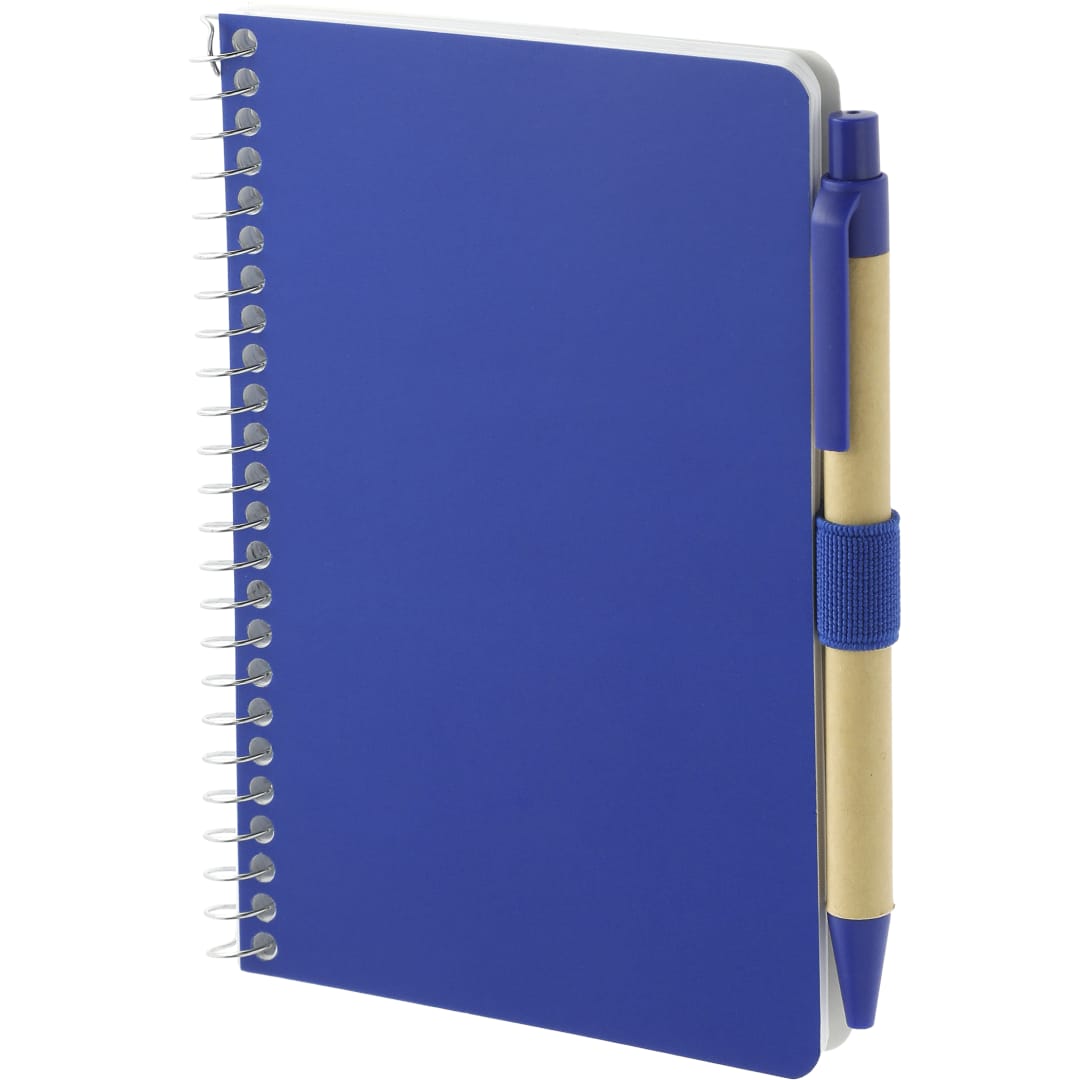 Blue 4" x 6" FSC® Mix Pocket Spiral Notebook with Pen plain