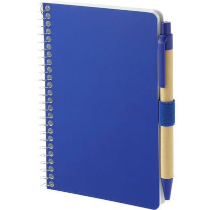 Blue 4" x 6" FSC® Mix Pocket Spiral Notebook with Pen plain