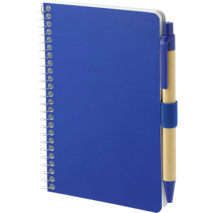 Blue 4" x 6" FSC® Mix Pocket Spiral Notebook with Pen plain