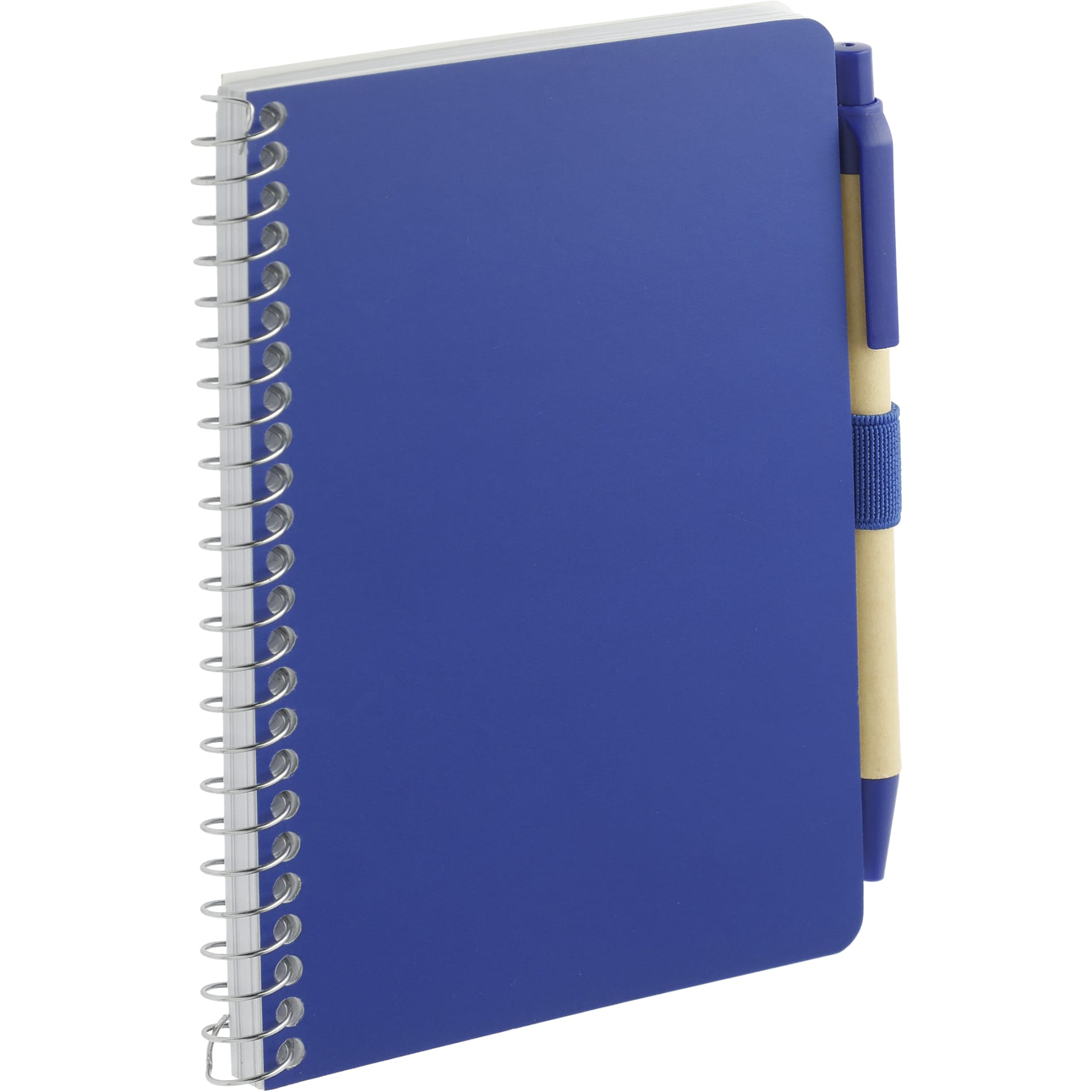 Blue 4" x 6" FSC® Mix Pocket Spiral Notebook with Pen plain