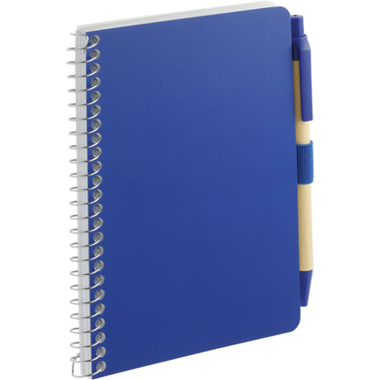 Blue 4" x 6" FSC® Mix Pocket Spiral Notebook with Pen plain