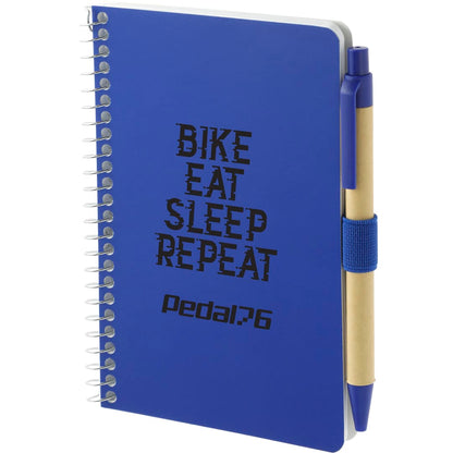 Blue 4" x 6" FSC® Mix Pocket Spiral Notebook with Pen