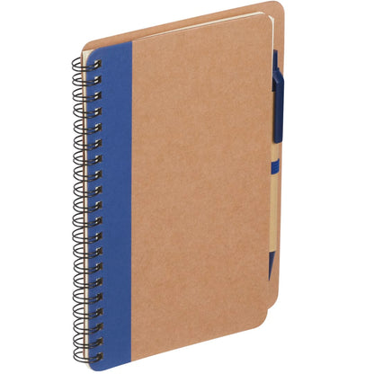 Blue 5" x 7" FSC® Mix Eco Spiral Notebook with Pen plain