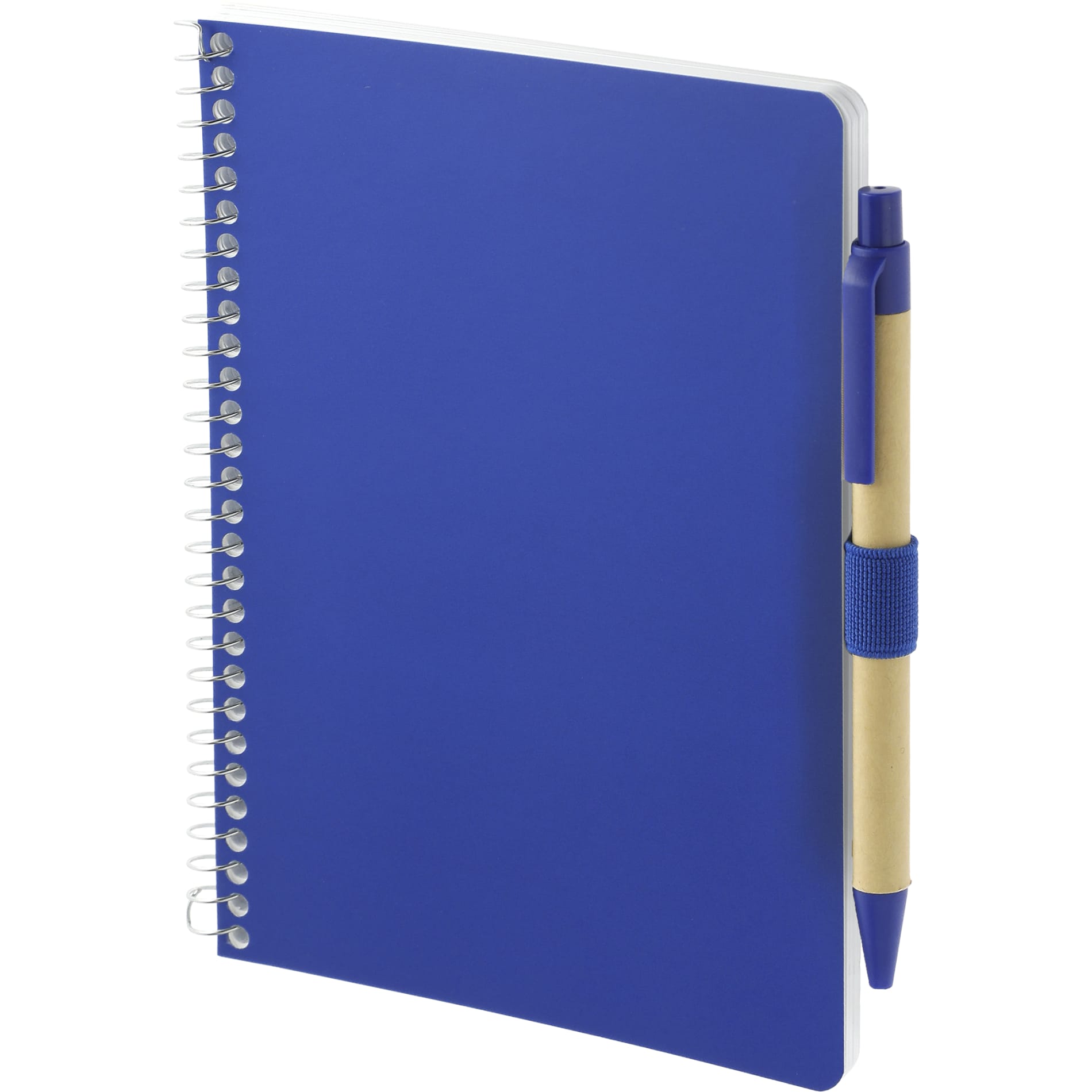 Blue 5” x 7” FSC® Mix Spiral Notebook with Pen plain