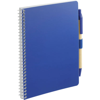 Blue 5” x 7” FSC® Mix Spiral Notebook with Pen plain