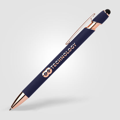 Blue (Barrel) Ellipse Softy Rose Gold Classic w/ Stylus