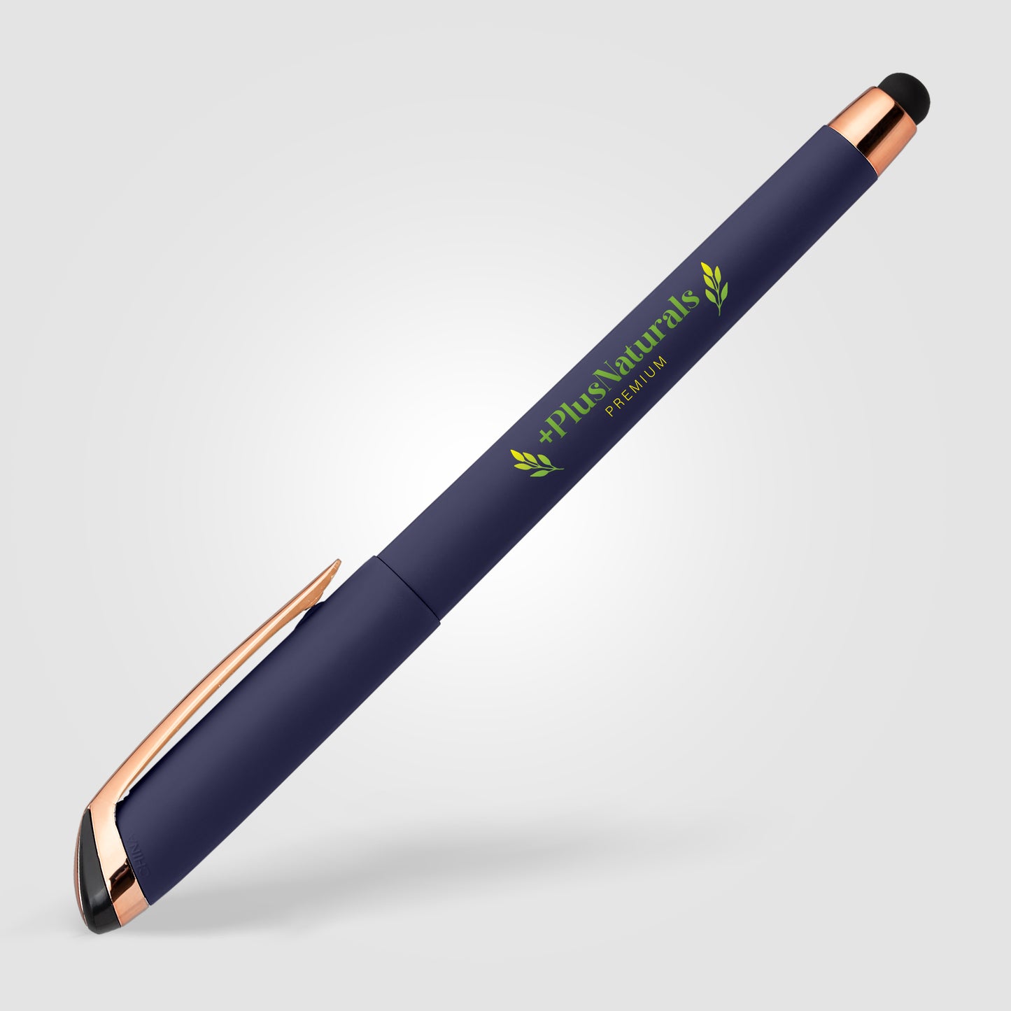 Blue (Barrel) Gazelle Gel Softy Rose Gold Pen w/ Stylus