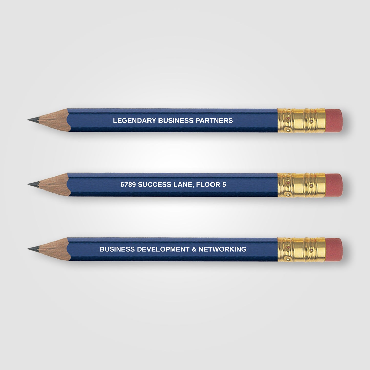 Blue (Barrel) Golf Pencil (Hex with eraser)