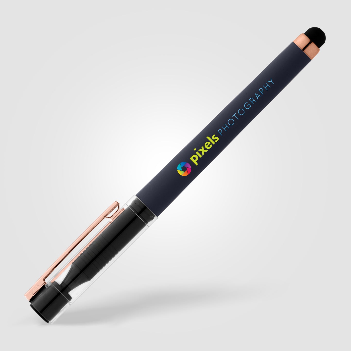 Blue (Barrel) Kappa Softy Rose Gold Gel Pen w/ Stylus